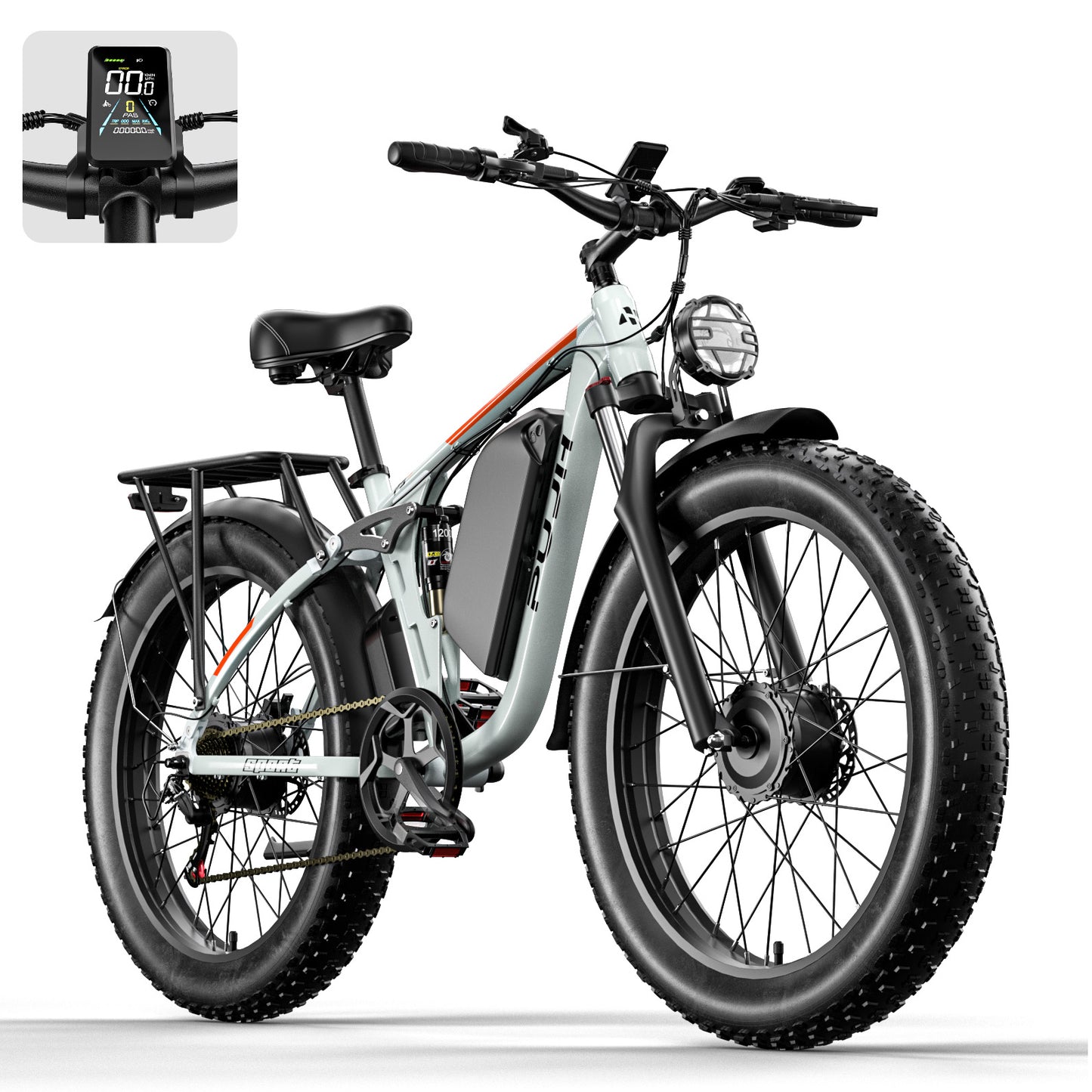 PUJH PU3 -52V 25Ah -26 inches Full Suspension Fat Tire E-bike