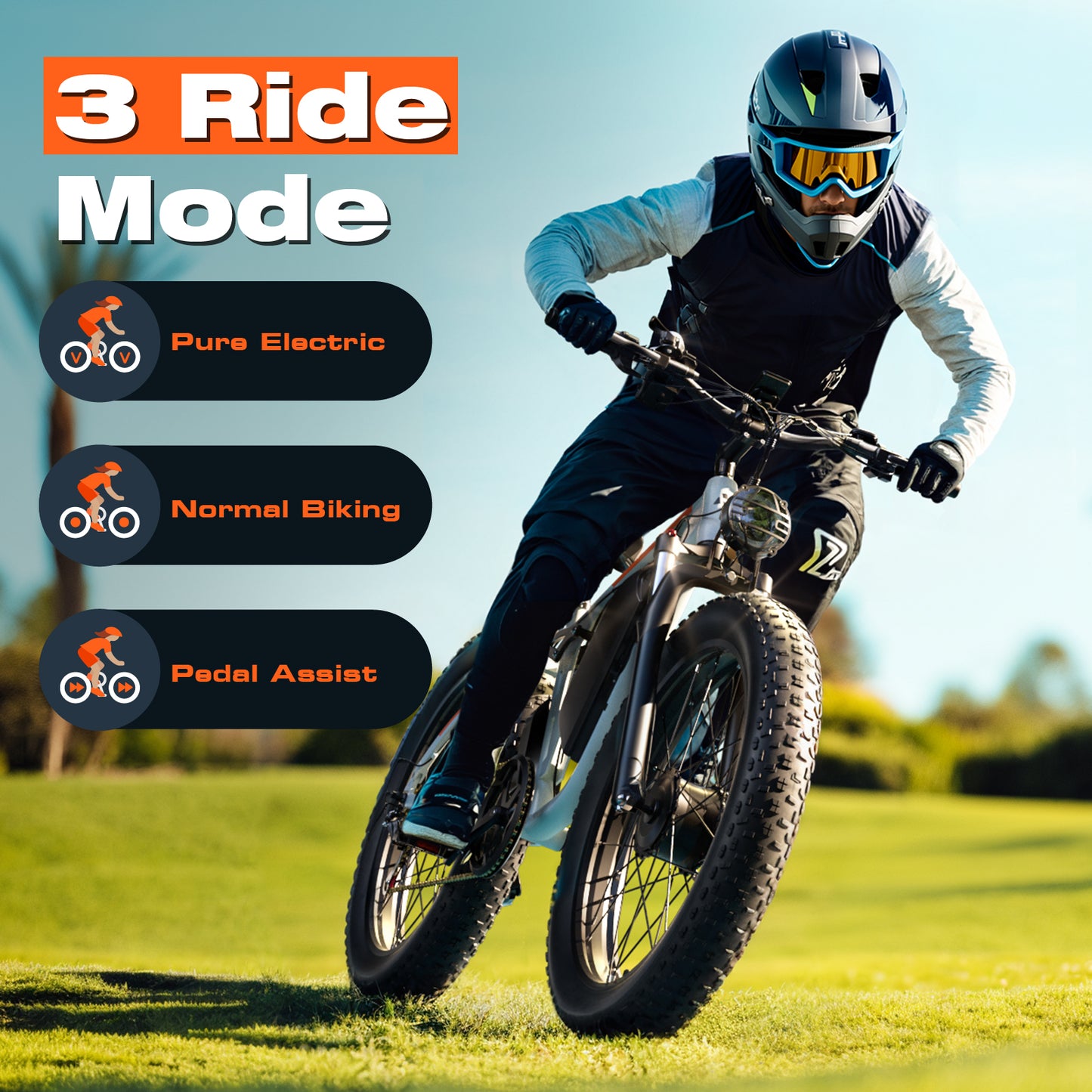 PUJH PU3 -52V 25Ah -26 inches Full Suspension Fat Tire E-bike