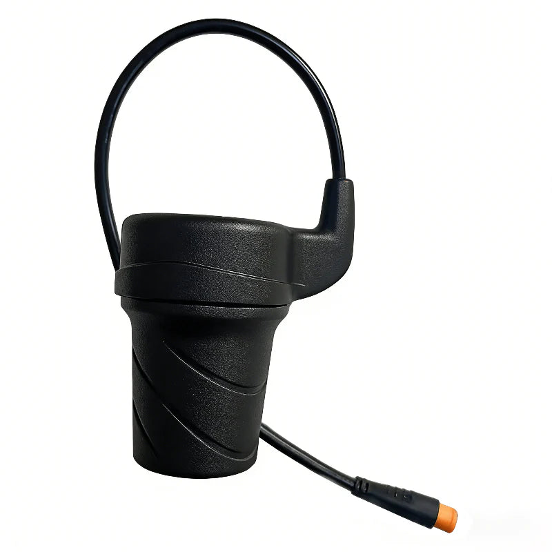 PUJH electric bike half twist throttle replacement with black grip and waterproof connector