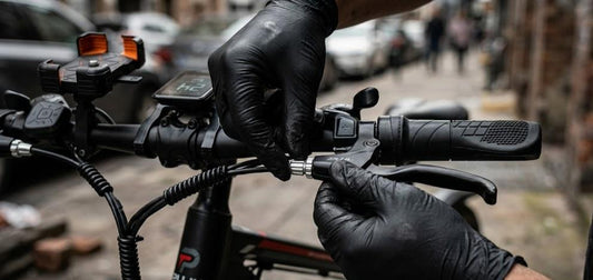 demonstration of how to tighten the brake cable of the PUJH PU149 commuter electric bicycle