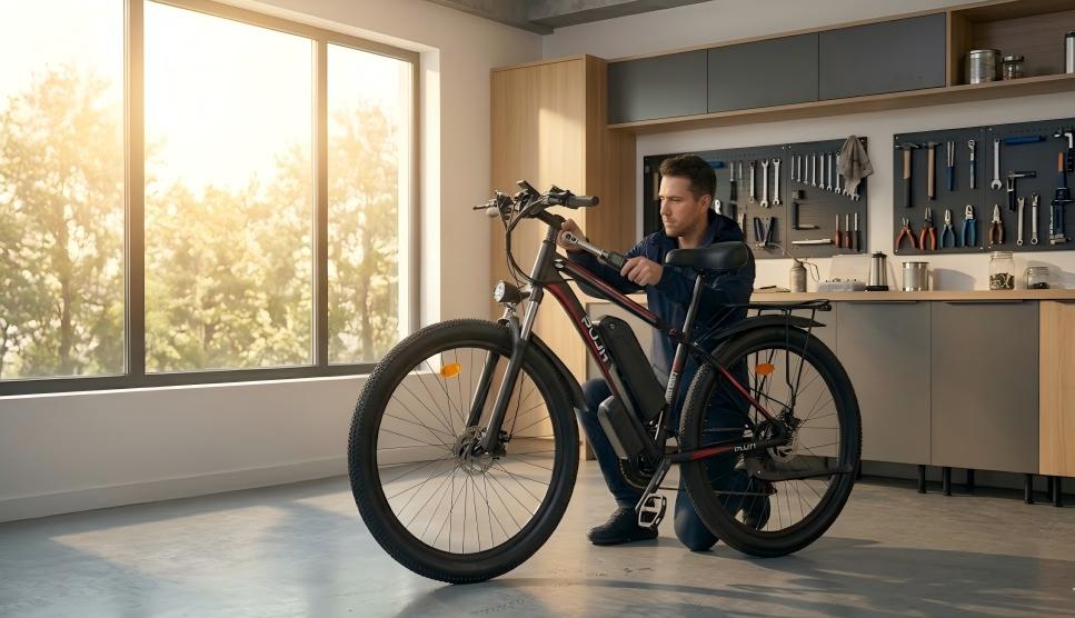 The PUJH PU149 road electric bicycle with a torque of 70Nm was adjusted by someone using a torque wrench before riding.