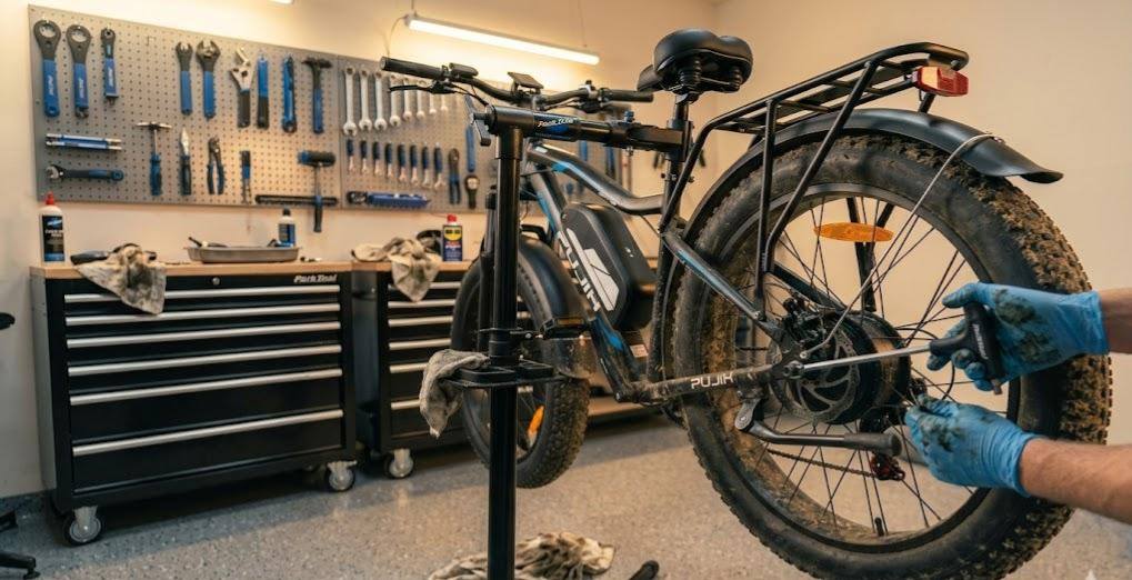 The pujh pu256 fat tire electric bicycle features an easy-to-assemble and disassemble design aimed at reducing DIY and repair difficulties.