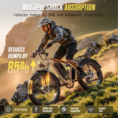 PUJH PU3-60V-20ah 26” Pro Long Range Fat Tire E-bike