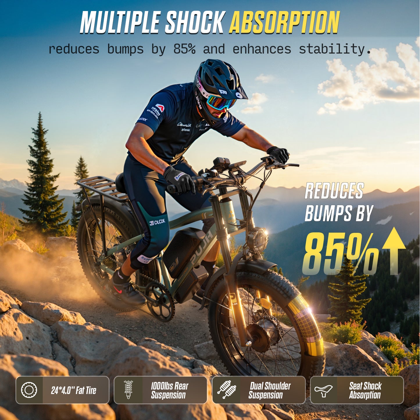 PUJH PU2-60V 20ah-24” Pro Long Range Fat Tire E-bike