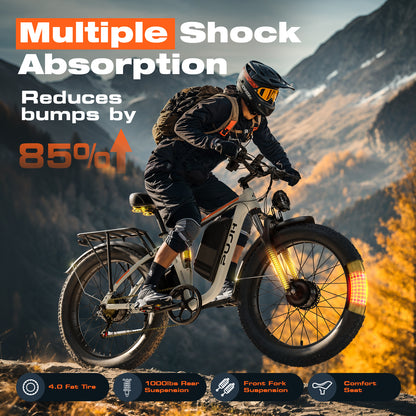 PUJH PU3 -52V 25Ah -26 inches Full Suspension Fat Tire E-bike