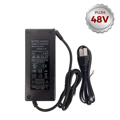 PUJH 48V Electric Bike Battery Charger for 48V Lithium-ion Batteries - Fast and Safe Charging