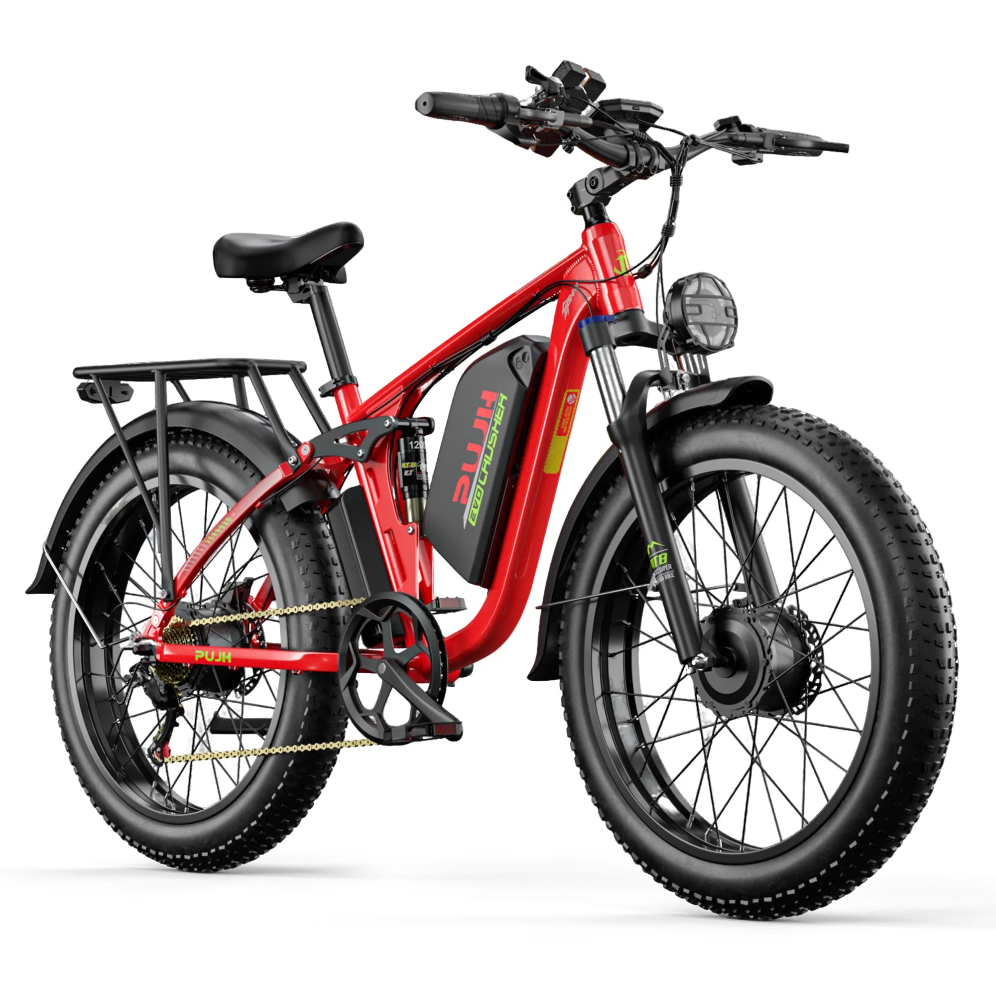 PUJH PU3 series off road fat tire electricbike with red colors