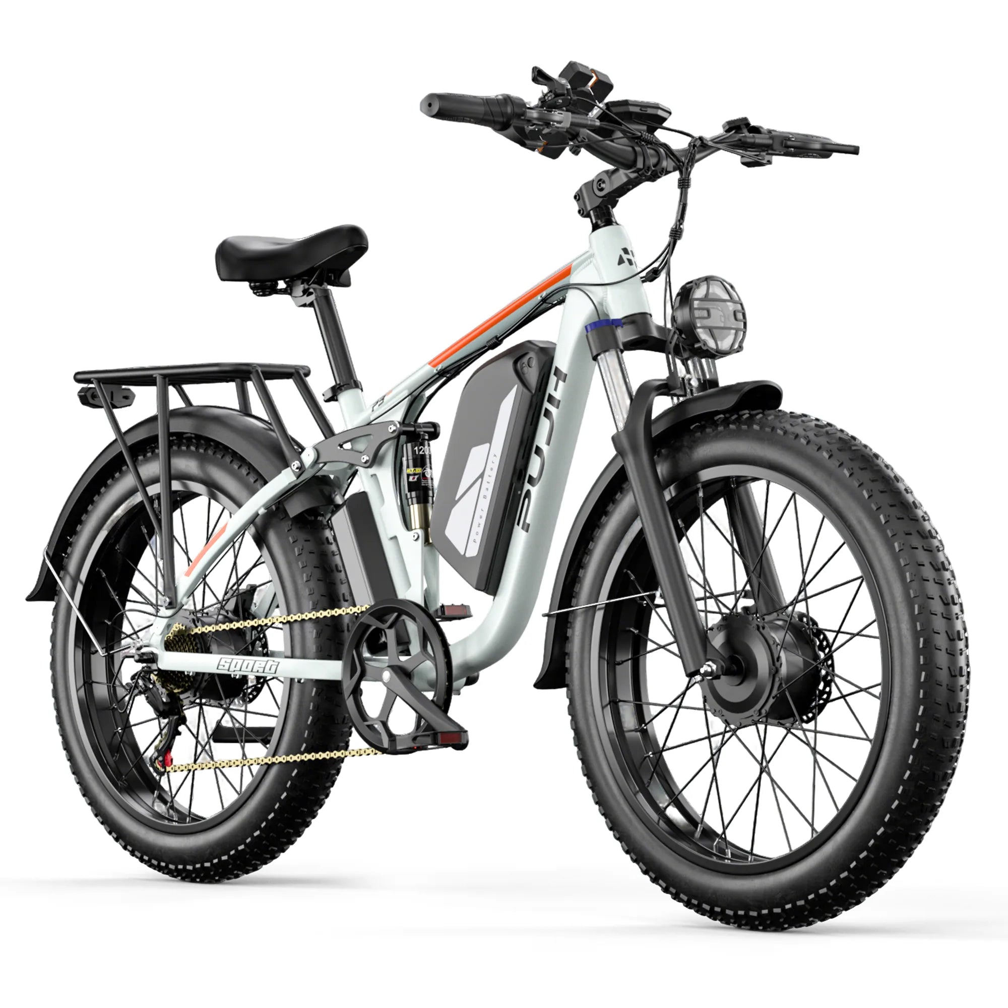 PUJH PU3 series off road fat tire electricbike with white orange colors